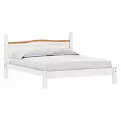eoshop Dvoposteljna postelja CORONA iz masivnega bora, bel vosek, 180x200 cm