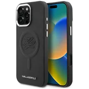 Ovitek Ovitek Karl Lagerfeld Initial & Metal Logo MagSafe za iPhone 16 Pro Max črn (KLHMP16XPGFKLRDK)