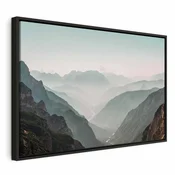 Slika - Mountain Horizon (1 Part) Wide 90x60 U crnom drvenom okviru