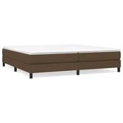 Vidaxl Posteljni okvir z vzmetmi temno rjav 200x200 cm blago