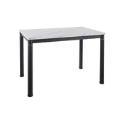 Crni blagovaonski stol DAMAR 100x70 cm, dekor bijelog mramora