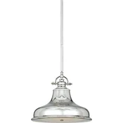 Elstead Lighting Elstead Emery 1 viseča svetilka s svetlobno kupolo, srebrna, E27, (22097833)