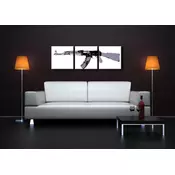 Rucno slikane slike na platnu na platnu POP Art Kalashnikov 3-dijelna 150x50cm ()