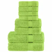 Vidaxl Komplet brisač iz bombaža 8-delni SOLUND zelena 600 gsm