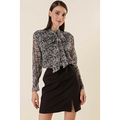 Saygi Halterneck Zebra Print Chiffon obleko s črnim oblačilom