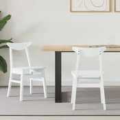 Jedilni stoli 2 kos Masivno gumovo les Bela 42 x 47,5 x 81 cm