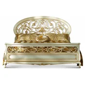 Casa Padrino luxury baroque double bed ivory/gold - Made in Italy