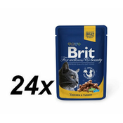 BRIT vrečke Premium Cat, piščanec in puran v omaki, 24 x 100g