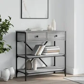 Vidaxl Konzolna mizica siva sonoma 75x34,5x75 cm inženirski les