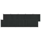 Panel ograde 10 pcs WPC i aluminij Crna
