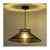 Duolla - Luster na sajli RIO SHINY 1xE27/15W/230V, precnik 45 cm, crna/bakrena
