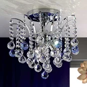 ORION Svjetlucavo kristalno stropno svjetlo LENNARDA, 42 cm - Dnevni boravak/blagovaonica - Moderan - krom, prozirna, plava - Metal