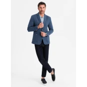 Ombre Mens SLIM knit jacket with subtle texture - dark blue