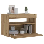 Vidaxl vidaXL Nočna omarica z LED osvetlitvijo Artisan hrast 60x35x40 cm