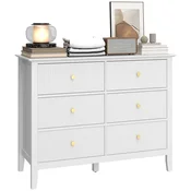 HOMCOM HOMCOM Komoda MDF, iverna plošča 100D x 40Š x 78V cm Bela, (5000242529)
