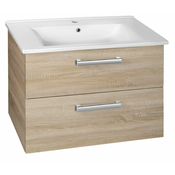 Kozmetična omarica VEGA, 72 x 57,6 x 43,8 cm, 2 x predal, hrast platin - Hrast platin - 24 - 43.80 - MDF/laminat - Obešen na steno - Aqualine - POLY A VEGA - 72.00 - Sodoben kvadraten - 72x57,6x43,8 cm - 57.60