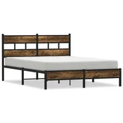Vidaxl Posteljni okvir brez vzmetnice z vzmetnice dim. hrast 140x200cm