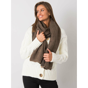 Womens knitted scarf of dark beige color