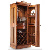 Casa Padrino Luxury Vintage Style Bar Cabinet Brown 69.5 x 52 x H. 178.5 cm - Solid Wood Wine Cabinet - Vintage Style Bar Furniture - Luxury Bar Furniture - Solid Wood Bar Furniture