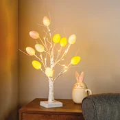 LED velikonočna dekoracija z 10 pirhi 24 LED 50cm 3xAA