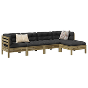 5-dijelni set vrtnih sofa s jastucima od impregnirane borovine