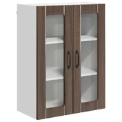 Vidaxl Stenski stekleni omarica LUCCA Rjavi hrast 60 x 31 x 80 cm