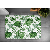 tulup.si Tepih za kopalnico Listi pošasti 90x60 cm Bela in siva