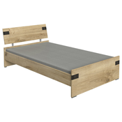 Hom`in POSTELJA 120 cmx200 cm , leseni material grafit, hrast