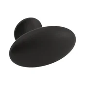 Pohištveni gumb Oval Simple, Š 60 mm, V 35 mm, cinkova tl.litina, črn, mat