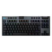 Brezžična igralna tipkovnica Logitech G915 X LIGHTSPEED TKL z nizkim profilom - črna (PC)