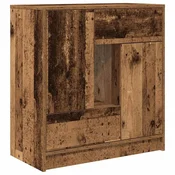 Vidaxl Komoda s predali in vrati, starinski les, 70,5x34x74,5 cm