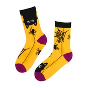 Sokisahtel Nogavice CAT Halloween socks with a cat and a spider črna