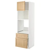 METOD / MAXIMERA Vis.el.pecn./mikrotal. s vrat/2fiok, bela/Forsbacka hrastovina, 60x60x200 cm