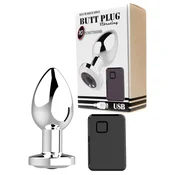 Butt Plug Vibrator USB Silver