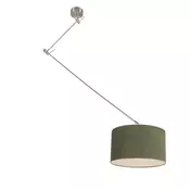 Jeklena viseča svetilka s senčnikom 35 cm zelena nastavljiv - Blitz