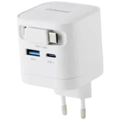 Intenso 65W GaN napajalnik z vgrajenim kablom USB-C, bel