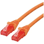 ROLINE Roline 21.15.2571 RJ45 omrežni kabel\, Patch kabel CAT 6 U/UTP 1.00 m oranžna\, bela 1 kos, (20419374)