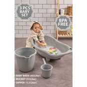 Bl-12017 - Sivi set za kupanje beba (3 dela)