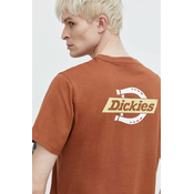 Pamucna majica Dickies SS RUSTON TEE za muškarce, boja: smeda, s tiskom, DK0A4XDC