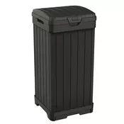 KETER Veliki Koš za Otpad od 125L, Crni Plastika, 41x41x87 cm