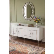 Hanah Home komoda Ilay 180, 180 cm, bela / srebrna