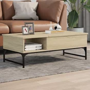 vidaXL Klubska mizica sonoma hrast 100x50x35 cm inženir. les in kovina