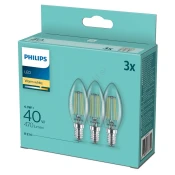 Set 3x LED sijalica Philips B35 E14/4,3W/230V 2700K