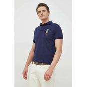 Pamučna polo majica Polo Ralph Lauren boja: tamno plava, s aplikacijom