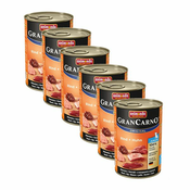 Konzerva pasje hrane GranCarno Original Junior z govedino in piščancem - 6x400 g