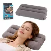 Napihljiv potovalni vzglavnik velur siv 42 cm - Poletni hiti