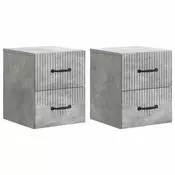 vidaXL Stenski nočni omarici 2 pcs Betonsko siva 34,5 x 33 x 40 cm