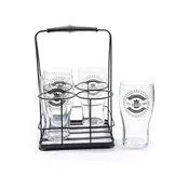 MHOME Set kozarec za pivo 570ml in stojalo Pub Beer/4 kos/steklo, kovina