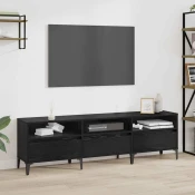 TV ormar Crni hrast 150 x 30 x 45 cm Obradeno drvo i celik