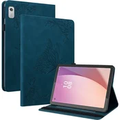 GS Ovitek za Lenovo Tab M9, reža za denarnico in pisalo, metuljčki, moder